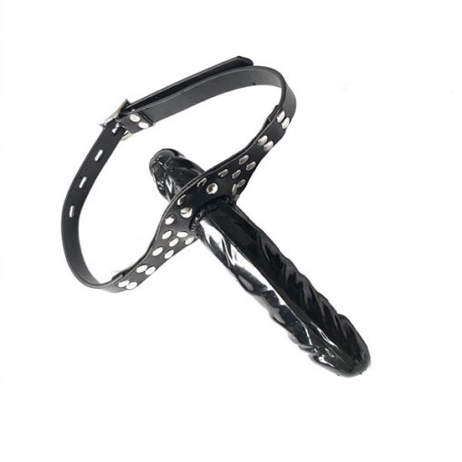 New Lesbian Double Headed Dildo Realistic Penis Strap on dildo for women Roleplay Anal dildo for men Mouth Gag Leather Harness 3