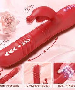Powerful Rabbit Vibrator For Women G Spot Telescopic Rotating Clitoris Vagina Stimulator Female Masturbator 6